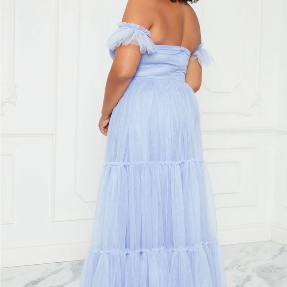 Gracie Tulle Maxi Dress - Light Blue - Picture 4 of 6